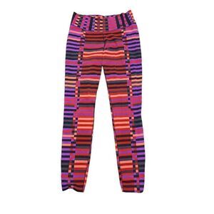 Nike Dry Fit Striped Seamed Athletic Leggings Pink Women's M